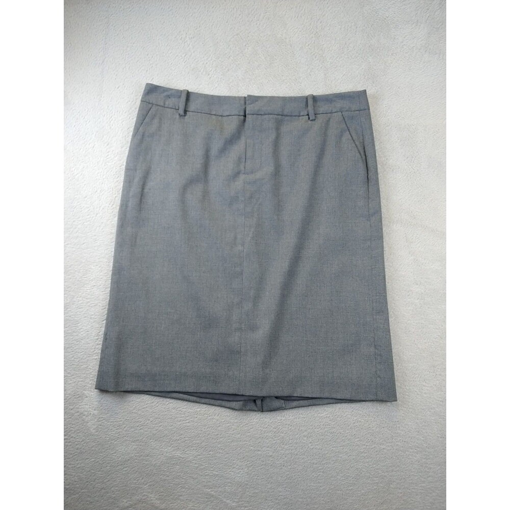 Eddie Bauer Mercer Fit Wool Blend Knee Length Pencil Skirt Women's 10 Gray